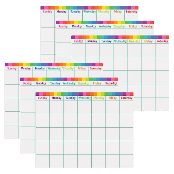 Teacher Created Resources Colorful Calendar Write-On/Wipe-Off Chart, PK6 TCR7494 - main